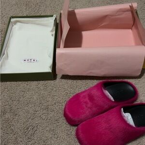 Marni Pink Fussbett mule slides size 7